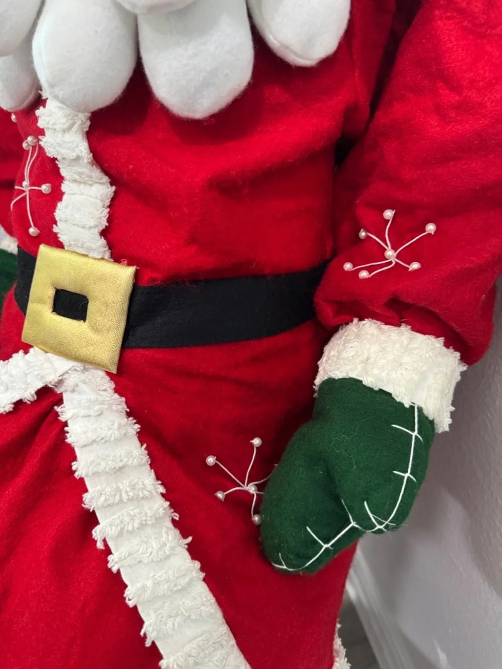 Vintage 4ft Giant Santa Claus Shelf Sitter Plush Folk Art Christmas Floor Doll